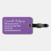 Paars Reinbaar muzieksymbool Bagagelabel (Achterkant horizontaal)