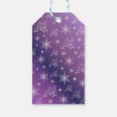 paars, rendier, ster, sterren, sneeuwvlok, kerst cadeaulabel (Achterkant)