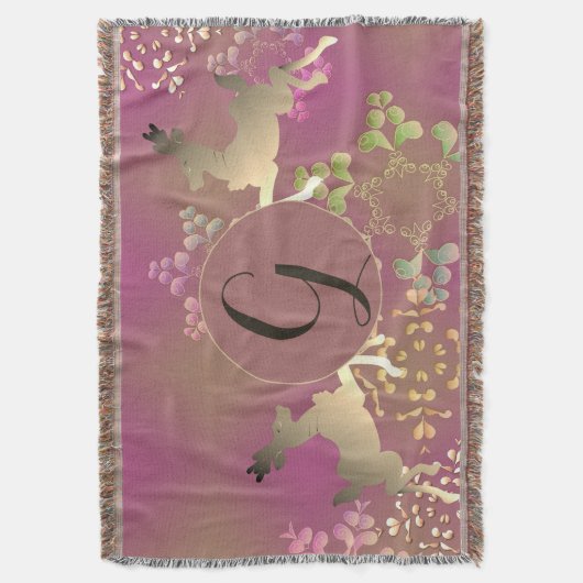 Paars rendieren en sneeuwvlokken deken (Voorkant Verticaal)