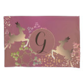 Paars rendieren en sneeuwvlokken kussensloop (Voorkant-Links)