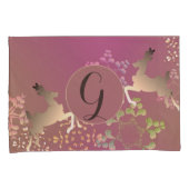 Paars rendieren en sneeuwvlokken kussensloop (Voorkant-Rechts)