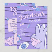 Paars Retro Fun Meidenavond Weekend Kaart (Voorkant / Achterkant)