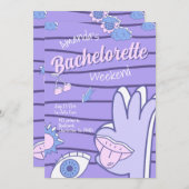 Paars Retro Plezier Meidenavond Kaart (Voorkant / Achterkant)