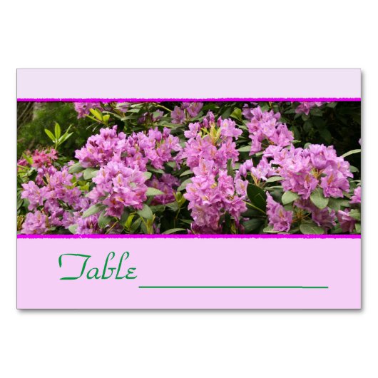 Paars Rhododendron Tablecard Tabelnummer Kaart (Achterkant)