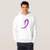 Paars Ribbon A4 van de ziekte van Crohn Hoodie (Voorkant volledig)