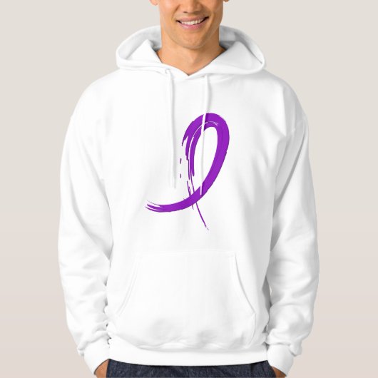 Paars Ribbon A4 van de ziekte van Crohn Hoodie (Voorkant)