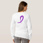 Paars Ribbon A4 van de ziekte van Crohn T-shirt (Achterkant volledig)