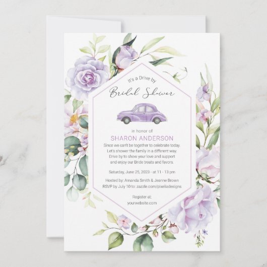 Paars rijden door Vrijgezellenfeest Kaart (Voorkant)