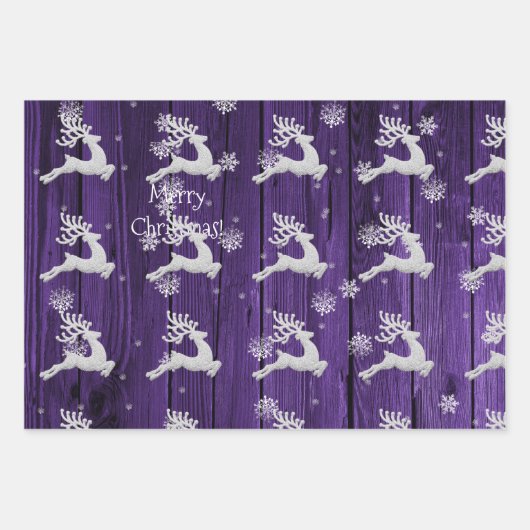 Paars ritssluitend kerstpapier inpakpapier vel (Voorkant 3)