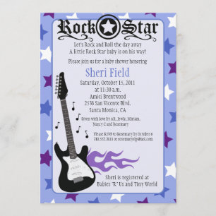 PAARS ROCK STAR 5X7 BABY SHOWER - Rosemary Kaart