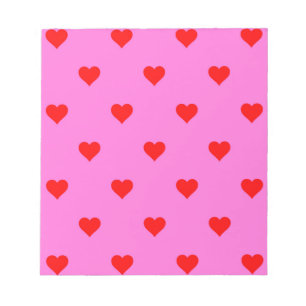 Paars Rode Cute Eenvoudig Hart Patroon Notitieblok
