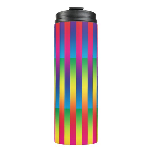 Paars Rode Strepen Patroon Thermosbeker (Voorkant)