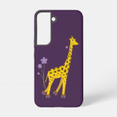 Paars Roller Skating Funny Cartoon Giraffe Samsung Galaxy Hoesje (Achterkant)