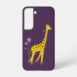 Paars Roller Skating Funny Cartoon Giraffe Samsung Galaxy Hoesje