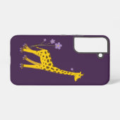 Paars Roller Skating Funny Cartoon Giraffe Samsung Galaxy Hoesje (Achterkant horizontaal)