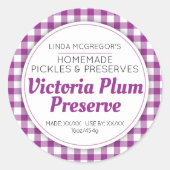 Paars-ronde-jam-etiket voor prottenconserven ronde sticker (Voorkant)