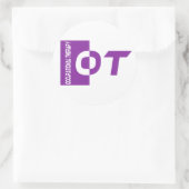 paars ronde sticker (Tas)