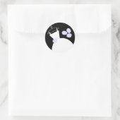 Paars ronde zwarte sticker (Tas)