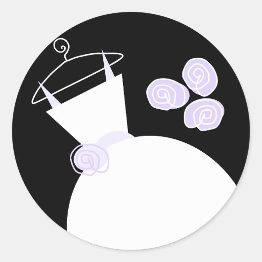 Paars ronde zwarte sticker (Voorkant)