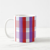 Paars, rood en roze gingham Patroon Koffiemok (Links)