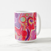 Paars, rood, geel, blauw Abstract gepersonaliseerd Koffiemok (Voorkant rechts)