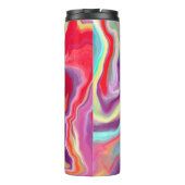 Paars, rood, geel, blauw Abstract gepersonaliseerd Thermosbeker (Achterkant)