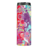 Paars, rood, geel, blauw Abstract gepersonaliseerd Thermosbeker (Achterkant)
