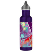 Paars, rood, geel, blauw Abstract gepersonaliseerd Waterfles (Links)