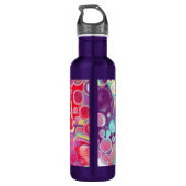 Paars, rood, geel, blauw Abstract gepersonaliseerd Waterfles (Achterkant)
