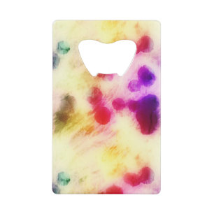 Paars rood geel gekleurd weefselpapier Abstract Creditkaart Flessenopener