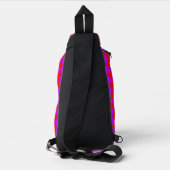 Paars Rood Geruit Diamant Patroon Sling Bag (Achterkant)