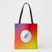 Paars rood oranje monogram tote bag (Voorkant)