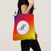 Paars rood oranje monogram tote bag (Dichtbij)
