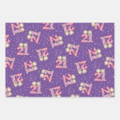 Paars, rood, roze, 21ste verjaardag, omslagpapier inpakpapier vel (Voorkant 2)