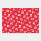 Paars, rood, roze, 21ste verjaardag, omslagpapier inpakpapier vel (Voorkant)