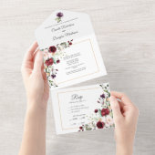 Paars, rood, roze, goudbloem | all in one uitnodiging (Afscheurbaar)