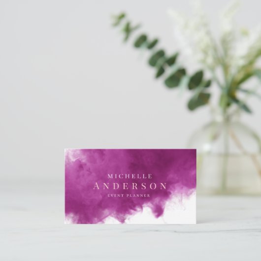 paars rookeffect Dubbel Monogram Visitekaartje (Staand voorkant)