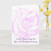 Paars Roos 65th Wedding Jubileum Kaart (Gele Bloem)