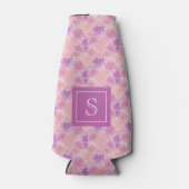  Paars Roos - Aangepast monogram Flesjeskoeler (Voorkant)