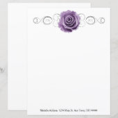 Paars Roos - Aangepast vel papier (Voorkant / Achterkant)