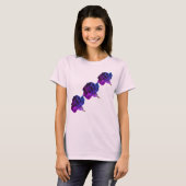 Paars Roos Abstracte kunst T-shirt (Voorkant volledig)