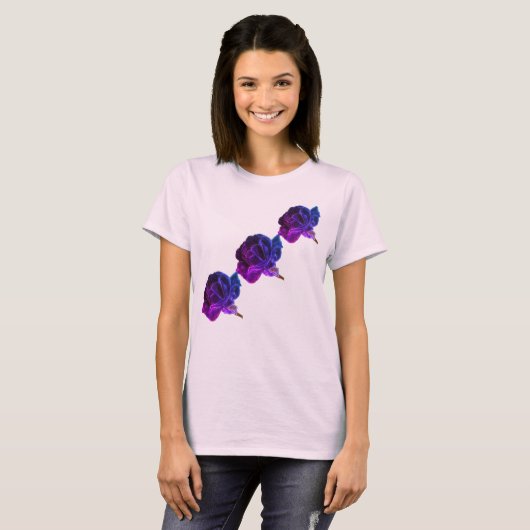 Paars Roos Abstracte kunst T-shirt (Voorkant volledig)