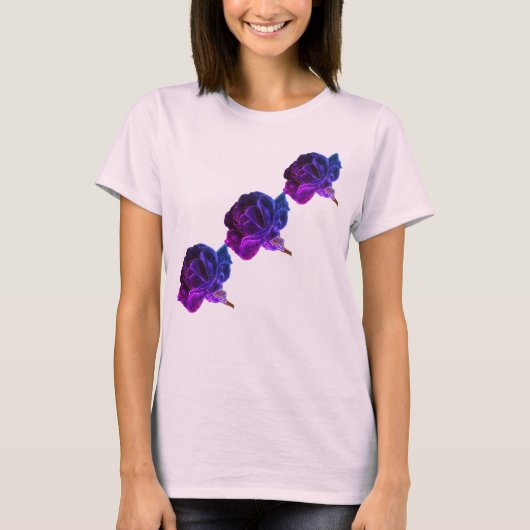 Paars Roos Abstracte kunst T-shirt (Voorkant)