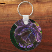 Paars Roos Abstracte kunstklep op maat Sleutelhanger (Achterkant)
