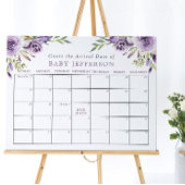 Paars Roos Baby shower: Vervaldatum agenda Poster