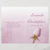 Paars roos bod lila trouwprogramma (Voorkant)