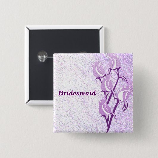 Paars Roos Bridesmaïde Button Pin (Voorkant /achterkant)