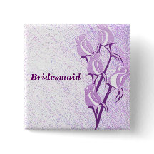 Paars Roos Bridesmaïde Button Pin