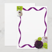 PAARS ROOS & BRIEFPAPIER NOTITIEKAARTJE (Voorkant / Achterkant)