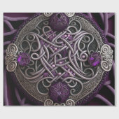 Paars Roos Celtic Knot Cadeaupapier (Vlak)